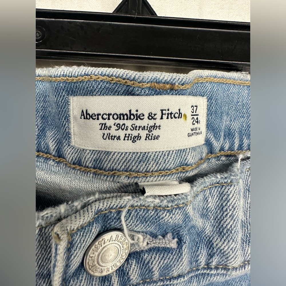 Abercrombie & Fitch Jeans Womens 37/24R The 90s Straight Ultra High Rise NEW - Picture 6 of 10